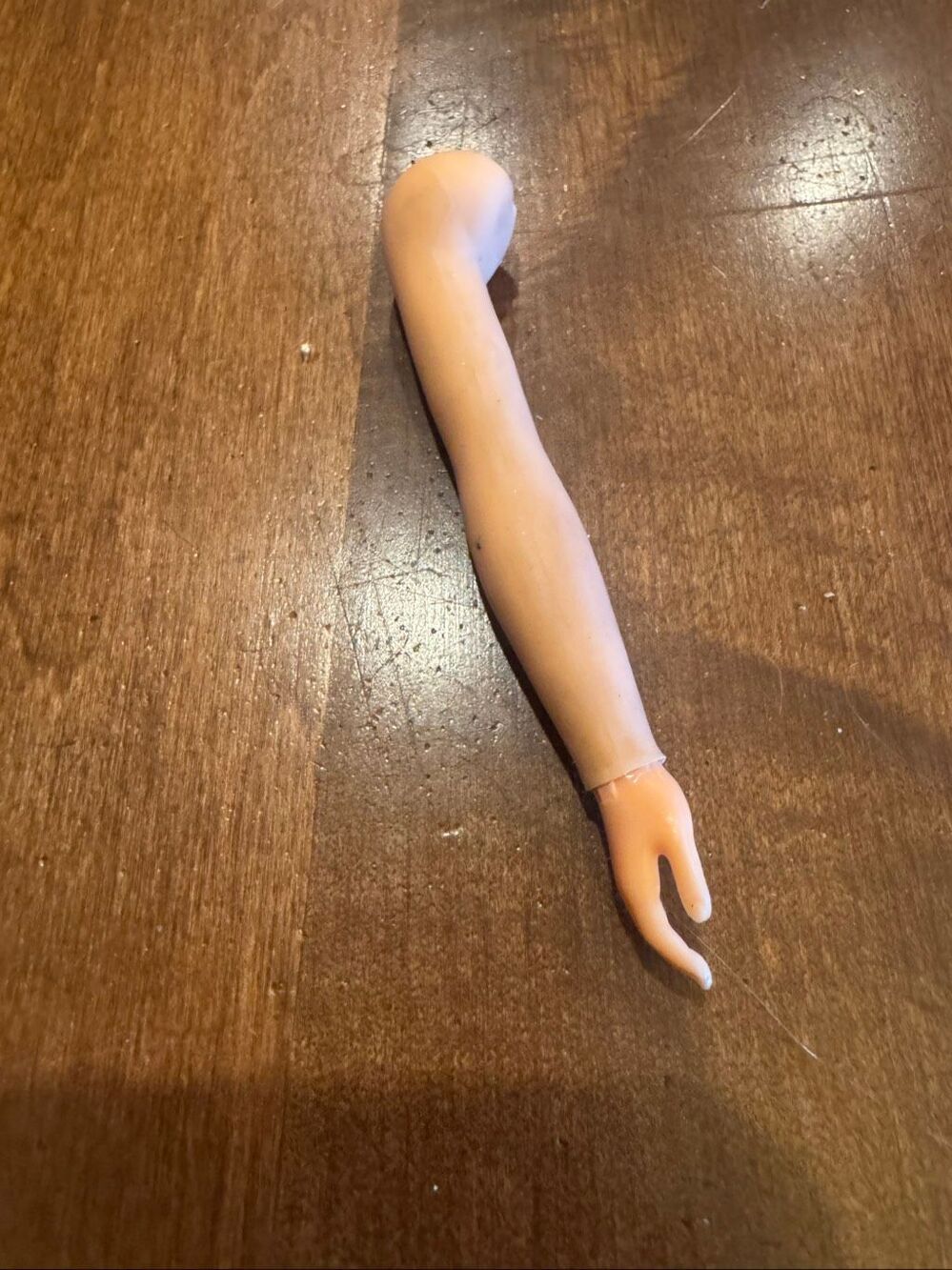 Vintage 1960s Barbie Size Right Doll Arm R6 Parts Repair Red Nails
